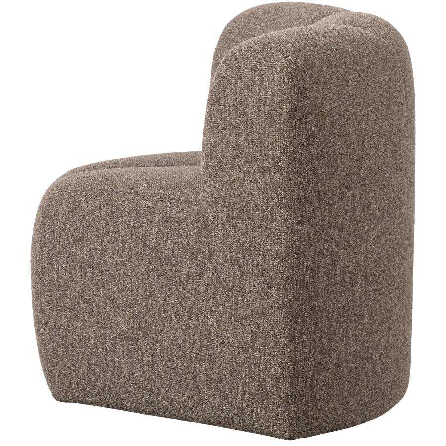 WOOOD Mojo spisebenk hj�rne med ryggst�tte boucl&eacute; brun melert