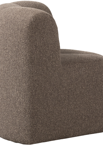 WOOOD Mojo spisebenk hj�rne med ryggst�tte boucl&eacute; brun melert