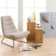 ACT NORDIC Milford loungestol - beige stoff og svart metall