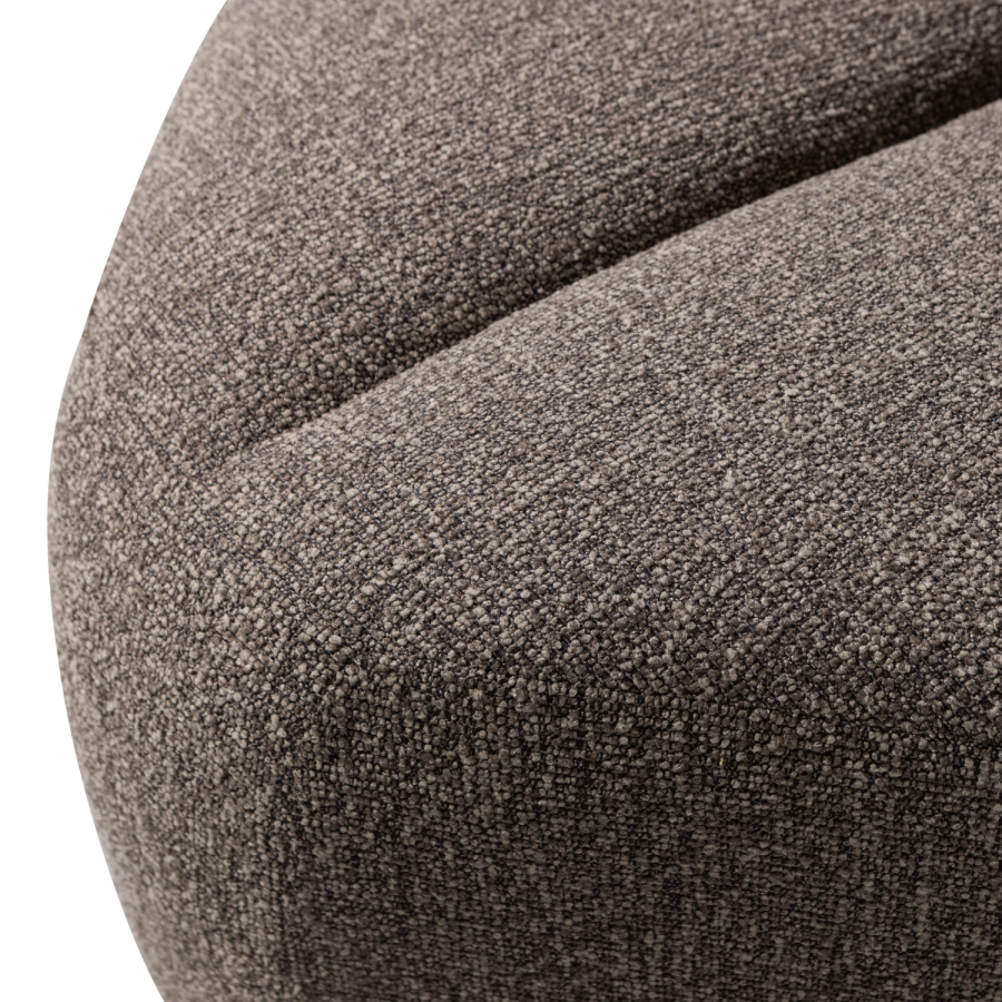 WOOOD Mojo spisebenk hj�rne med ryggst�tte boucl&eacute; brun melert