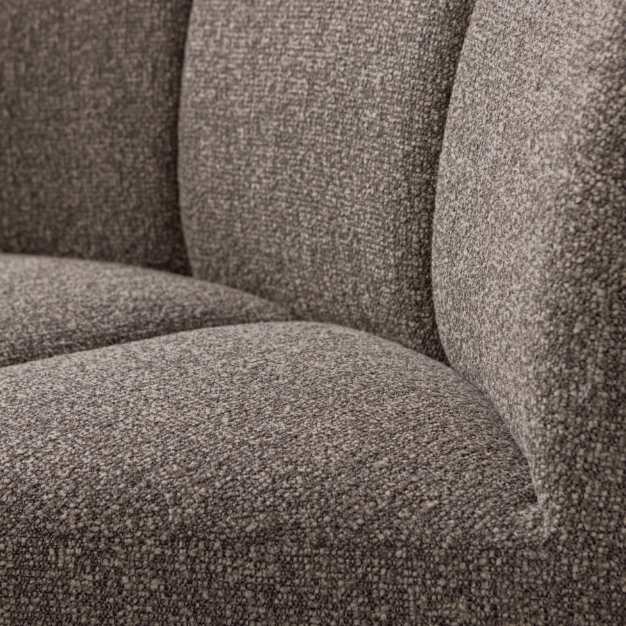 WOOOD Mojo spisebenk hj�rne med ryggst�tte boucl&eacute; brun melert