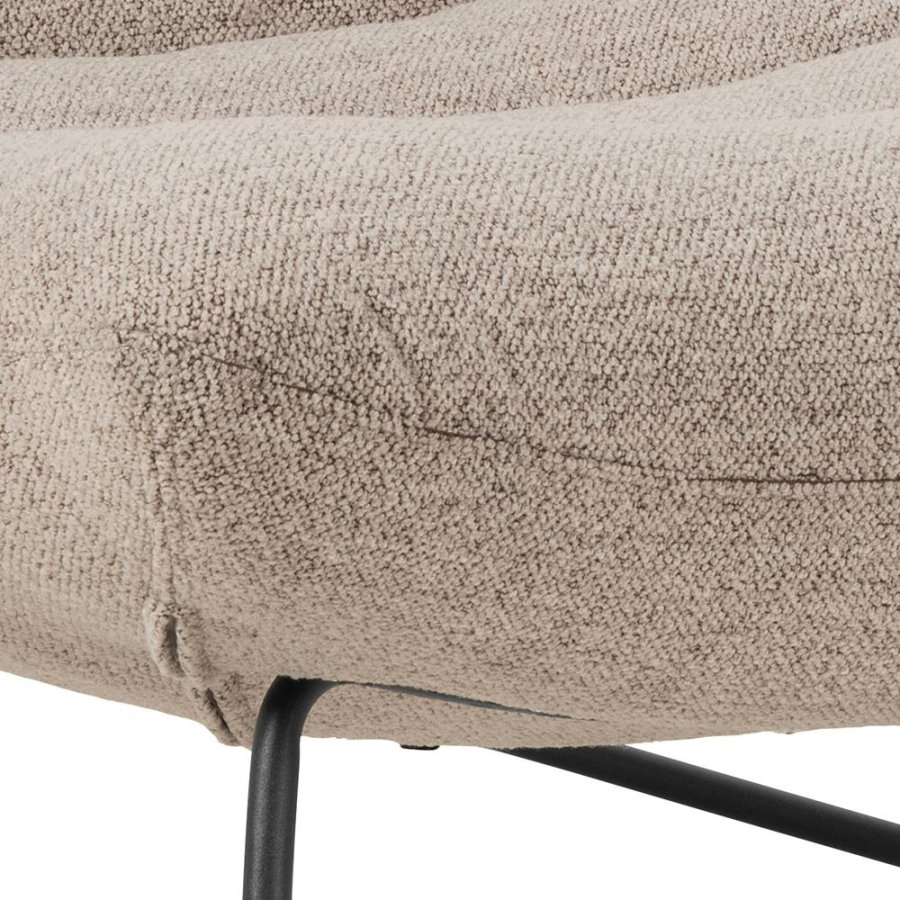 ACT NORDIC Milford loungestol - beige stoff og svart metall