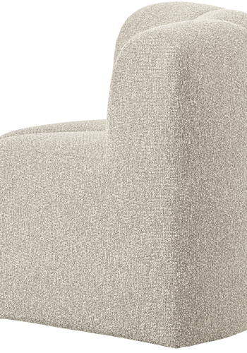 WOOOD Mojo spisebenk hj�rne med ryggst�tte boucl&eacute; beige melange