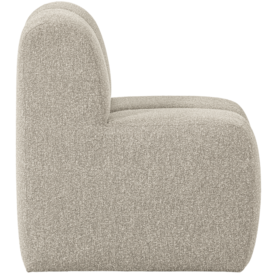 WOOOD Mojo spisebenk 84 cm med ryggst�tte boucl&eacute; beige melange