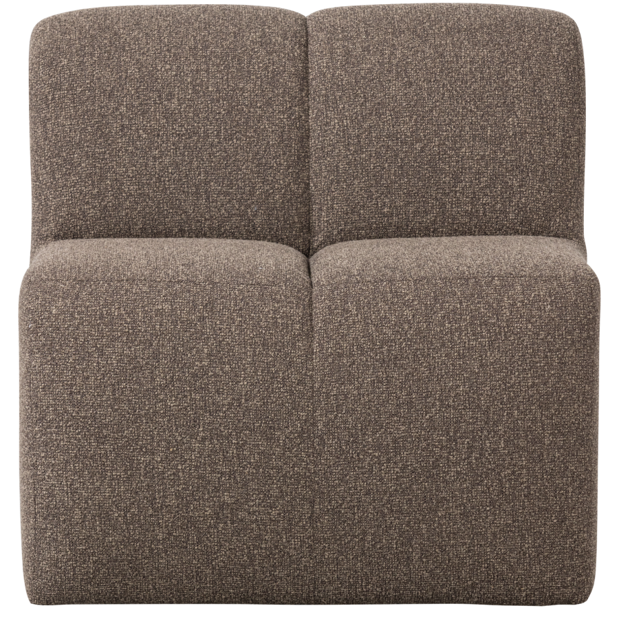 WOOOD Mojo spisebenk 84 cm med ryggst�tte boucl&eacute; brun melert