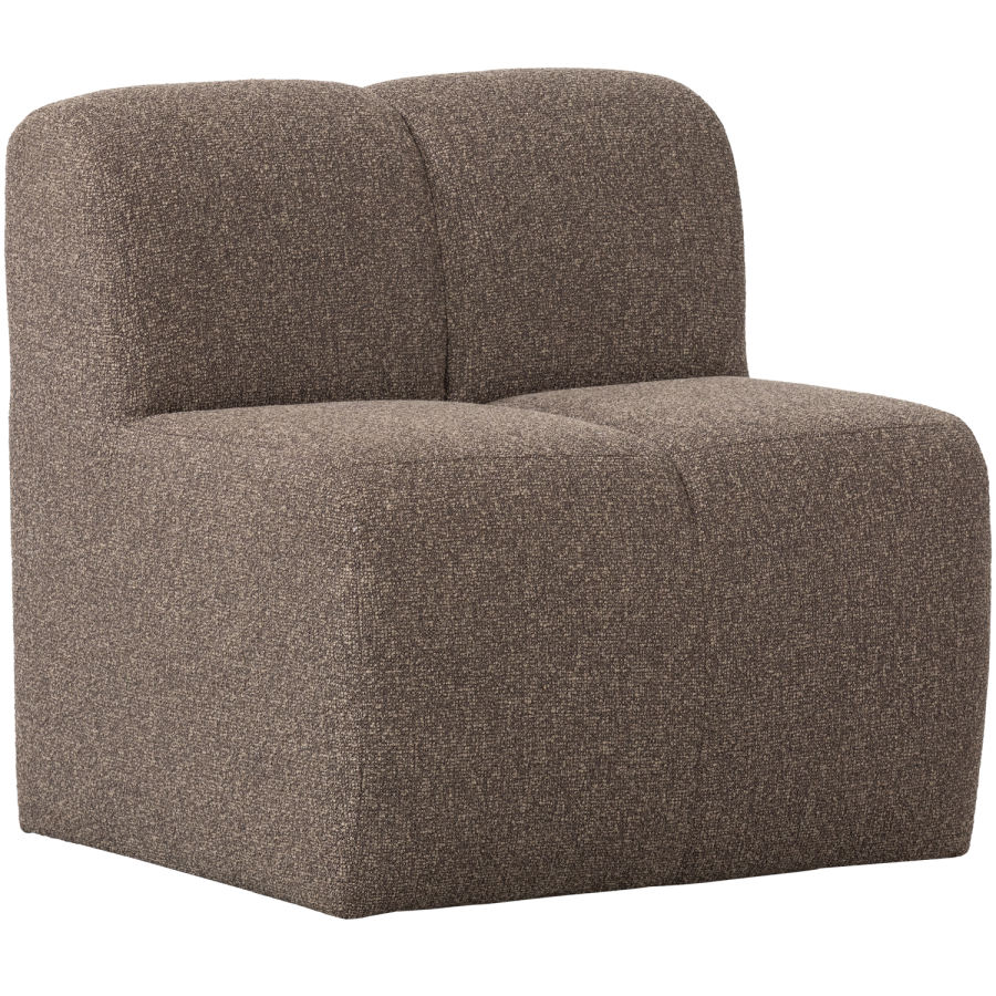 WOOOD Mojo spisebenk 84 cm med ryggst�tte boucl&eacute; brun melert