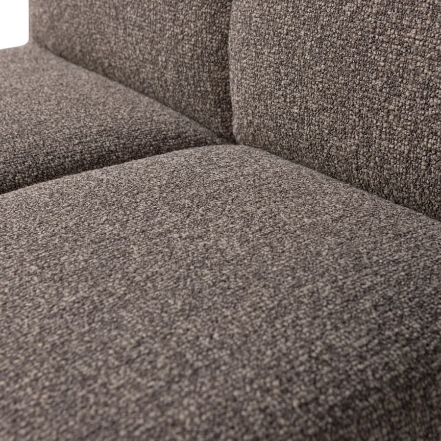 WOOOD Mojo spisebenk 84 cm med ryggst�tte boucl&eacute; brun melert