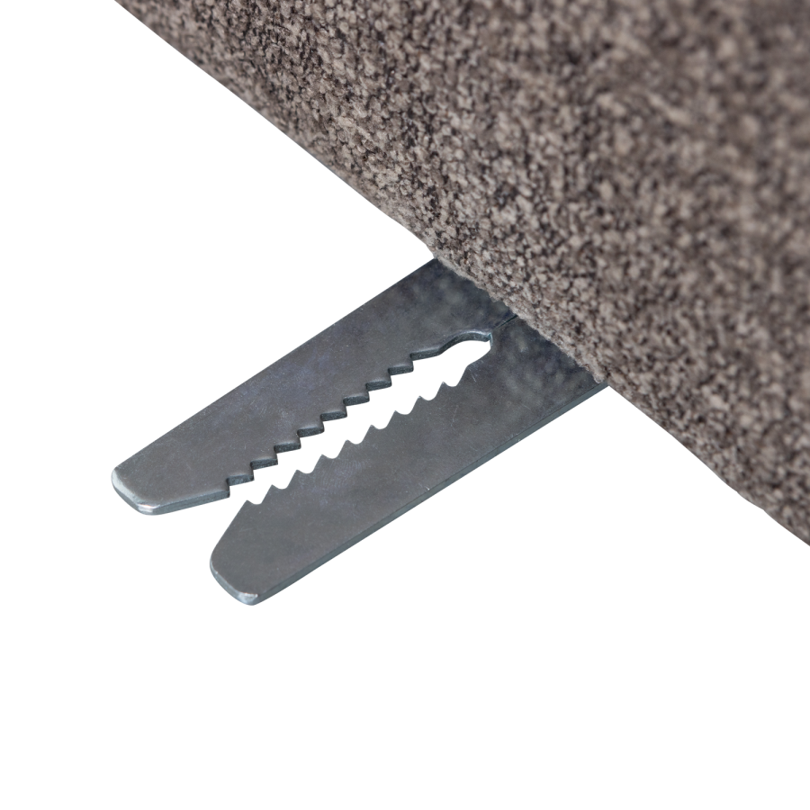 WOOOD Mojo spisebenk 84 cm med ryggst�tte boucl&eacute; brun melert