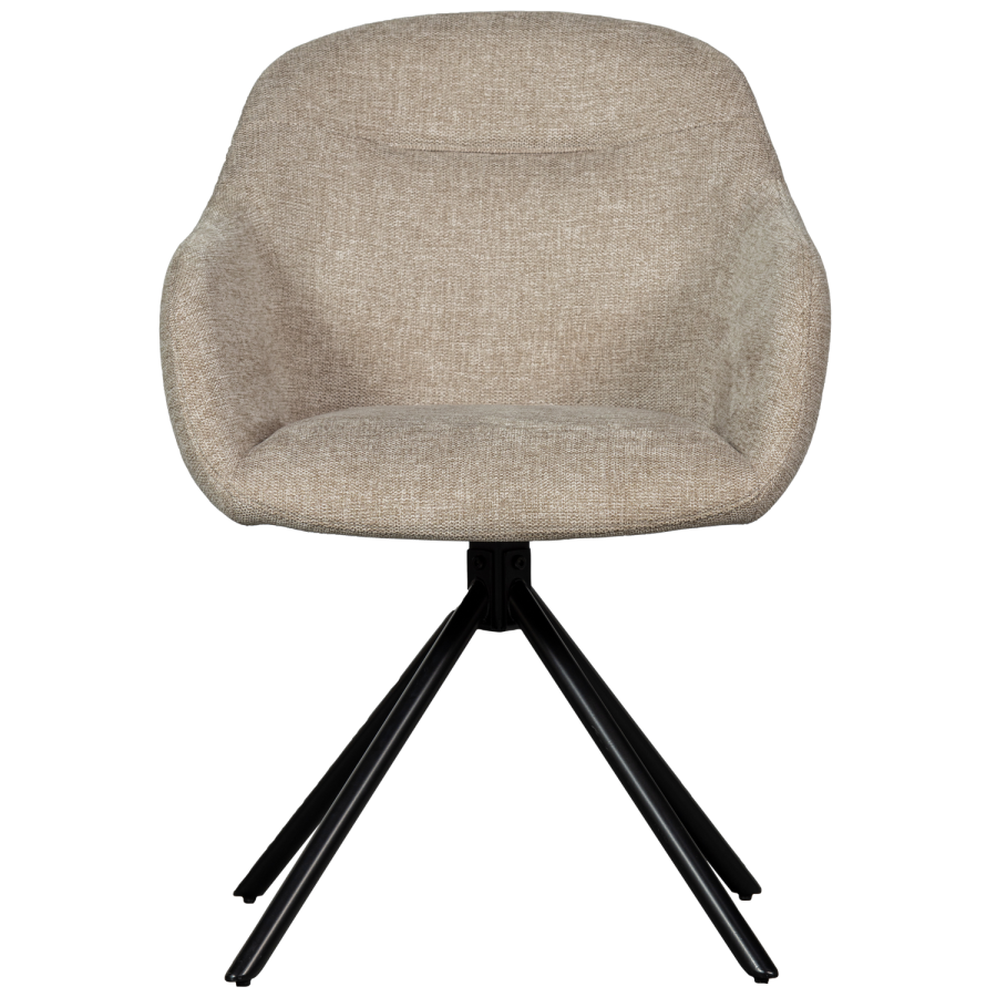 WOOOD Grant-Jaki spisebordsstolen, m. armln - sand polyester og sort metal