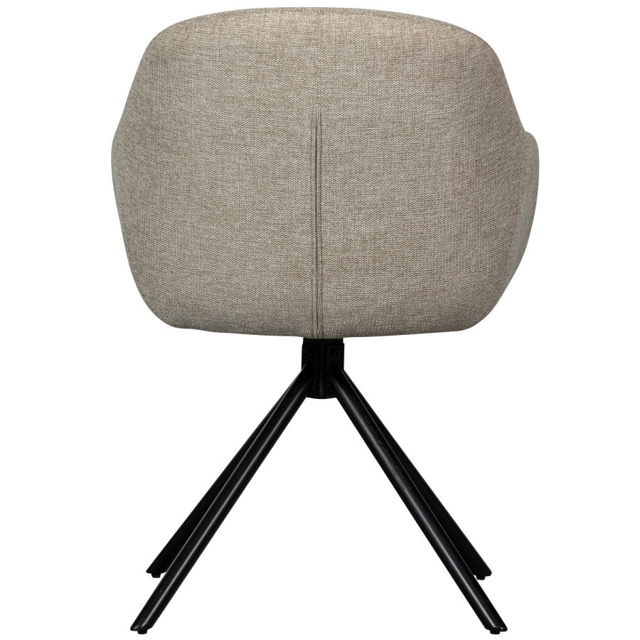 WOOOD Grant-Jaki spisebordsstolen, m. armln - sand polyester og sort metal