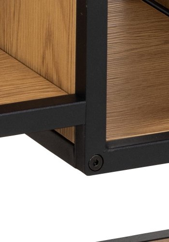 ACT NORDIC Seaford vghylde, m. 7 hylder - natur vild eg papir og sort metal (45x95)