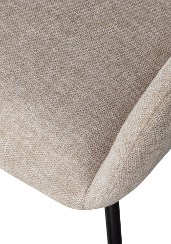 WOOOD Grant-Jaki spisebordsstolen, m. armln - sand polyester og sort metal