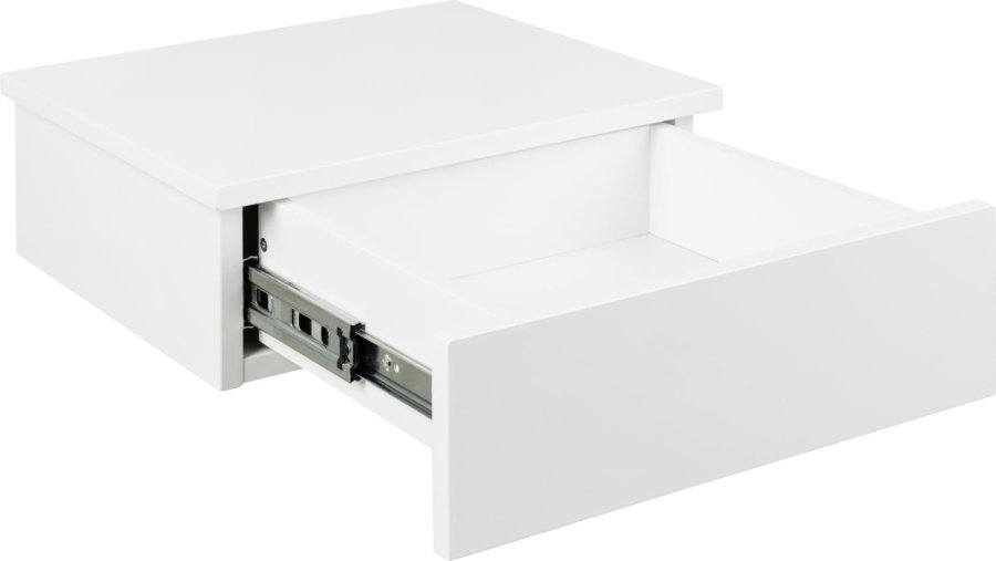 ACT NORDIC Avignon Wand-Nachttisch, mit 1 Schublade - weies MDF (37x32)