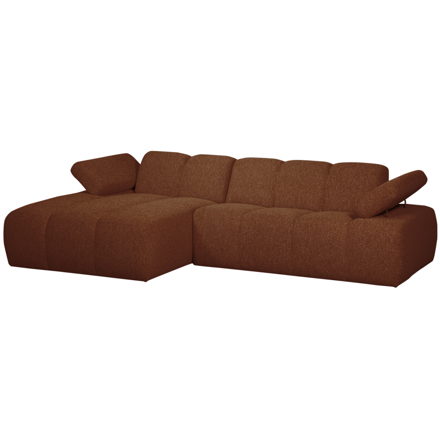 WOOOD Mojo Sjeselongsofa Venstre Boucle Rustbrun Melert