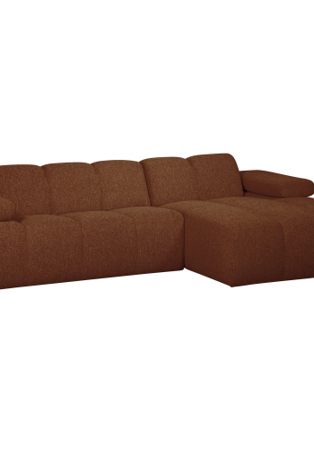 WOOOD Mojo Sjeselongsofa H�yre Boucle Rustbrun Melert