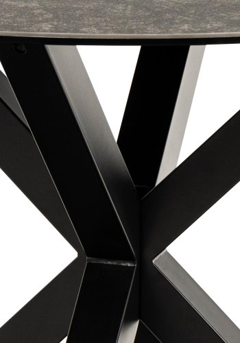 ACT NORDIC Heaven Esstisch, rund – schwarze Fairbanks-Keramik und schwarzes Metall (119)