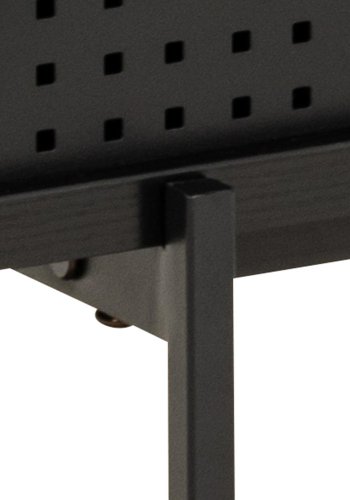 ACT NORDIC Angus TV-bord, m. 2 mesh skydelger  - sort ask melamin og sort metal (180x40)