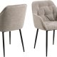 ACT NORDIC Brooke spisebordsstol, m. armln - beige stof og sort metal