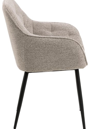 ACT NORDIC Brooke spisebordsstol, m. armln - beige stof og sort metal