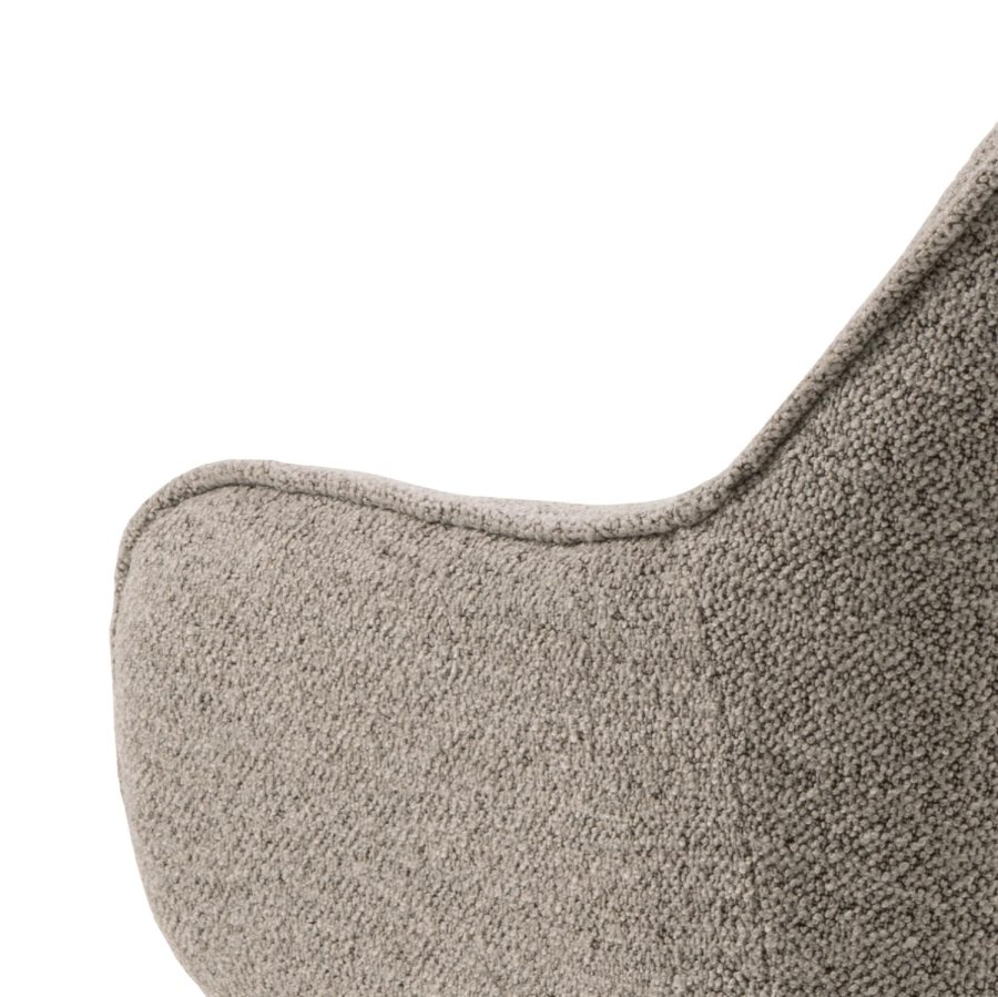 ACT NORDIC Brooke spisebordsstol, m. armln - beige stof og sort metal