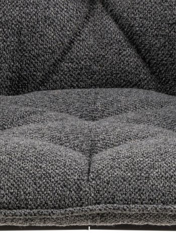 ACT NORDIC Brooke spisebordsstol, m. armln - antracitgr stof og sort metal