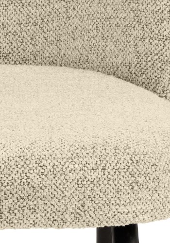 ACT NORDIC Patricia Esszimmerstuhl - cremefarbener Stoff und schwarzes Metall