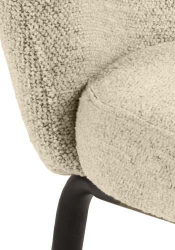 ACT NORDIC Patricia Esszimmerstuhl - cremefarbener Stoff und schwarzes Metall