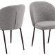 ACT NORDIC Patricia Esszimmerstuhl - grauer Stoff und schwarzes Metall