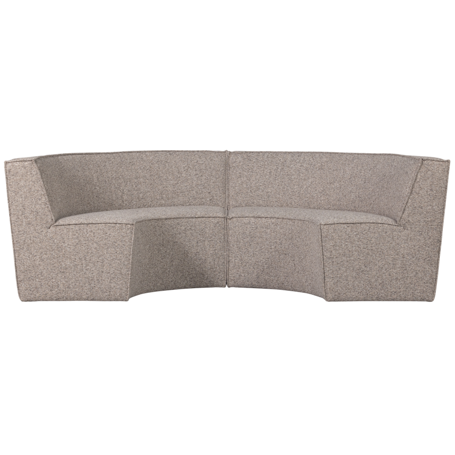 WOOOD Europa spisebord med 4 seter, benk, vevd stoff, sandmelert