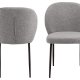 ACT NORDIC Patricia Esszimmerstuhl - grauer Stoff und schwarzes Metall