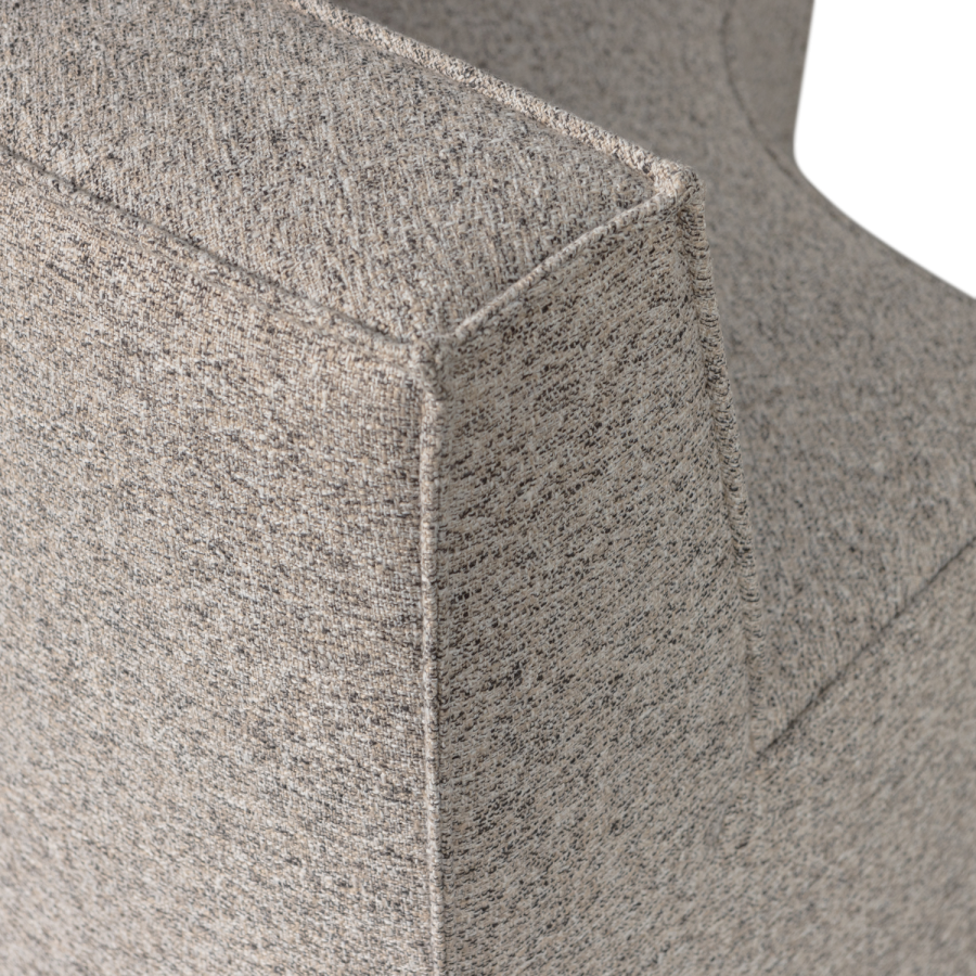 WOOOD Europa spisebord med 4 seter, benk, vevd stoff, sandmelert