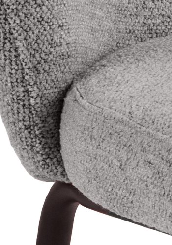 ACT NORDIC Patricia Esszimmerstuhl - grauer Stoff und schwarzes Metall