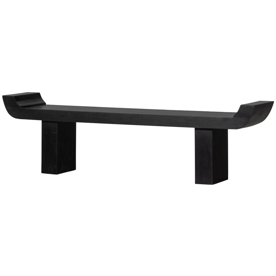 WOOOD LOX BÄNK MED UPPHÖJDA KANTER TRÄ SVART