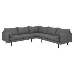 SOFAKONCEPT Cozy hjrnesofa, m. 2 puder - mrkegr stof og sort bg