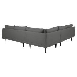 SOFAKONCEPT Cozy hjrnesofa, m. 2 puder - mrkegr stof og sort bg