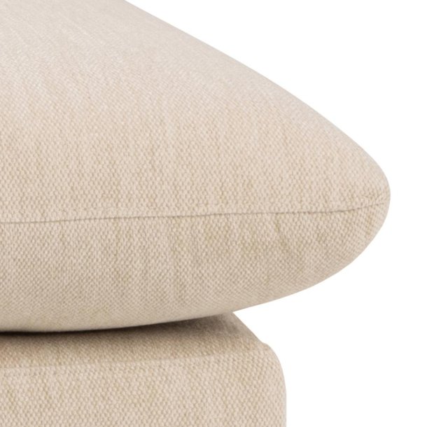 SOFAKONCEPT Cozy 2 pers. sofa, m. hjre chaiselong og 2 puder - creme stof og sort metal