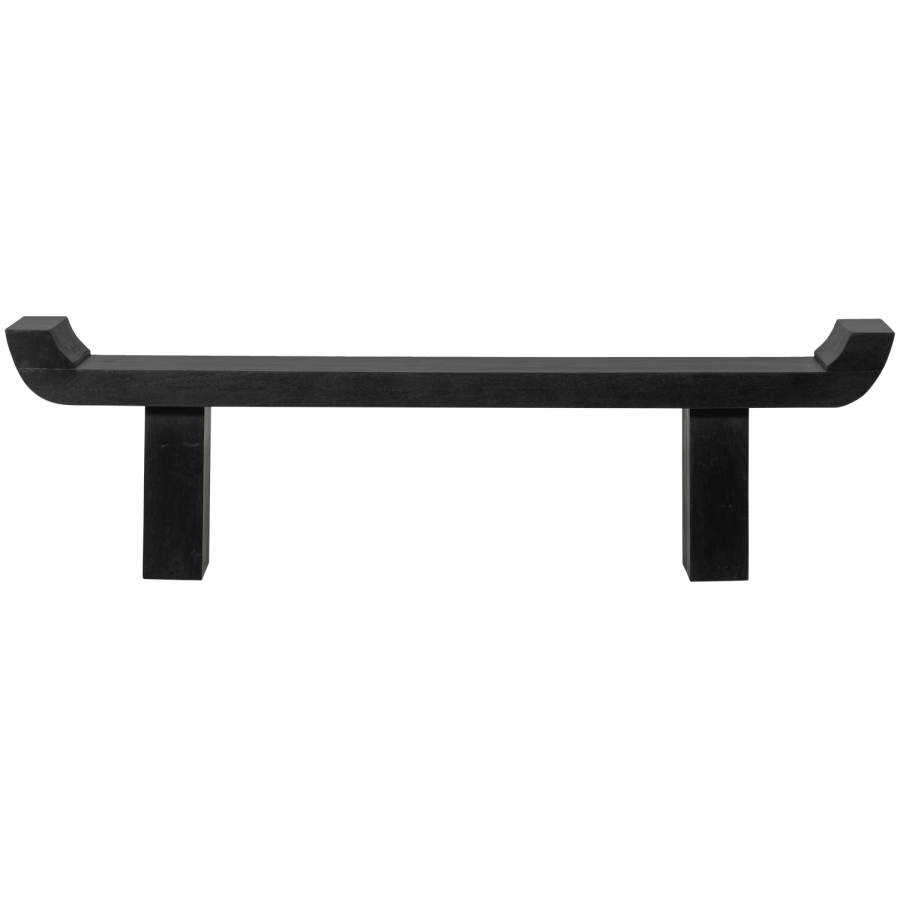 WOOOD LOX BÄNK MED UPPHÖJDA KANTER TRÄ SVART