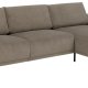 SOFAKONSEPT Noora 3-manns sofa, med hyre sjeselong - beige stoff og sort metall