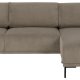 SOFAKONSEPT Noora 3-manns sofa, med hyre sjeselong - beige stoff og sort metall