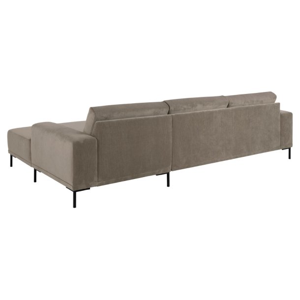 SOFAKONCEPT Noora 3 pers. sofa, m. hjre chaiselong - beige stof og sort metal