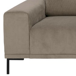 SOFAKONCEPT Noora 3 pers. sofa, m. hjre chaiselong - beige stof og sort metal