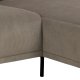 SOFAKONSEPT Noora 3-manns sofa, med hyre sjeselong - beige stoff og sort metall