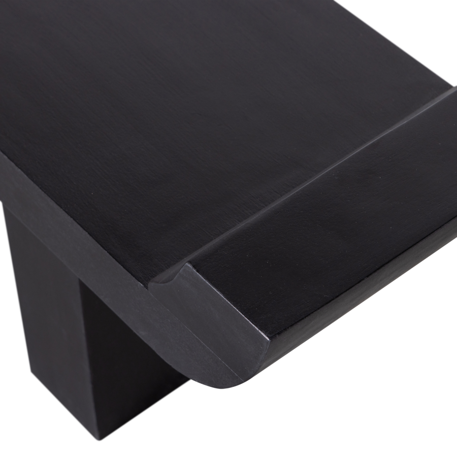 WOOOD LOX BÄNK MED UPPHÖJDA KANTER TRÄ SVART