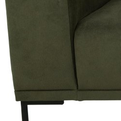 SOFAKONCEPT Noora 3 pers. sofa, m. hjre chaiselong - olivengrn stof og sort metal