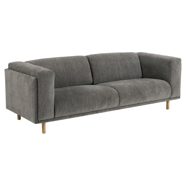 SOFAKONCEPT Elea 3 pers. sofa - antracitgrt stof og natur bg