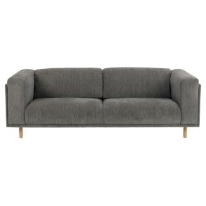 SOFAKONCEPT Elea 3 pers. sofa - antracitgrt stof og natur bg