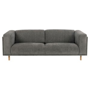 SOFAKONCEPT Elea 3 pers. sofa - antracitgrt stof og natur bg
