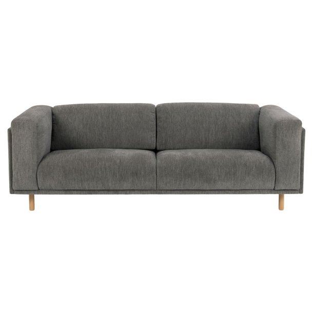 SOFAKONCEPT Elea 3 pers. sofa - antracitgrt stof og natur bg