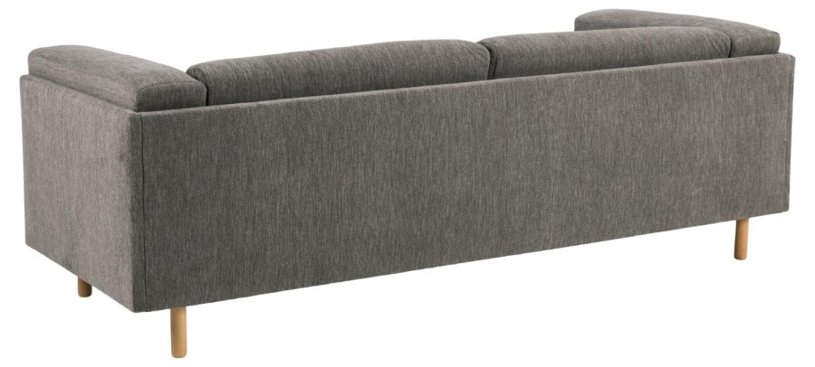 SOFAKONSEPT Elea 3-manns sofa - antrasittgrtt stoff og naturlig bk