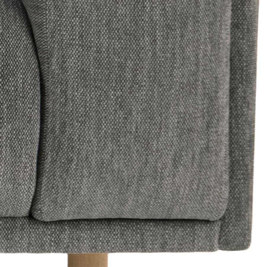 SOFAKONSEPT Elea 3-manns sofa - antrasittgrtt stoff og naturlig bk